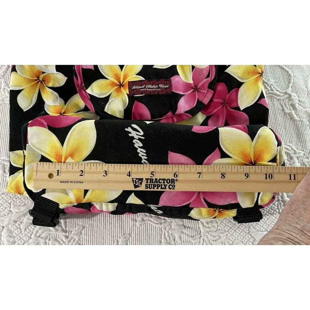 Vtg Island Aloha Wear Plumeria Floral Backpack Made in Hawaii Colorful